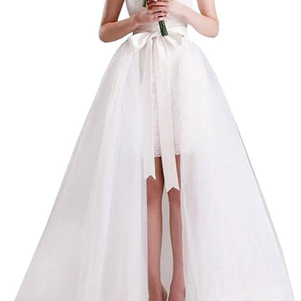Detachable Train Overskirt White